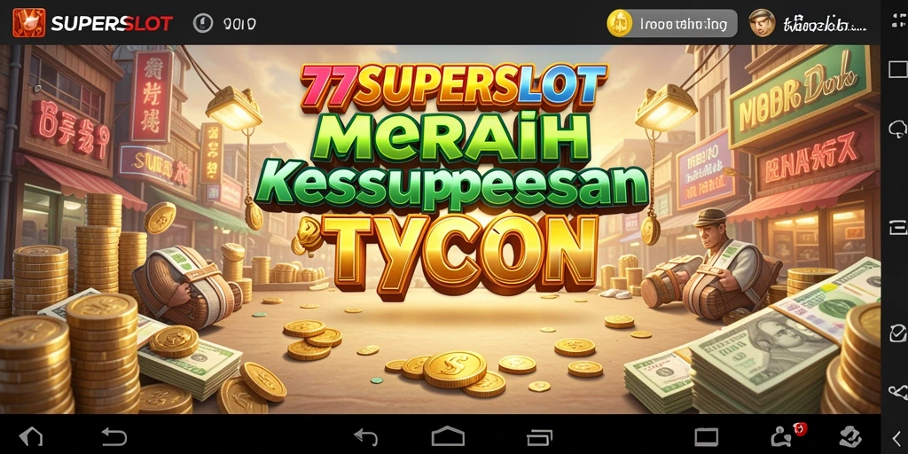Screenshot utama gameplay <strong>77SUPERSLOT</strong> menampilkan aktivitas manajerial yang penuh strategi.