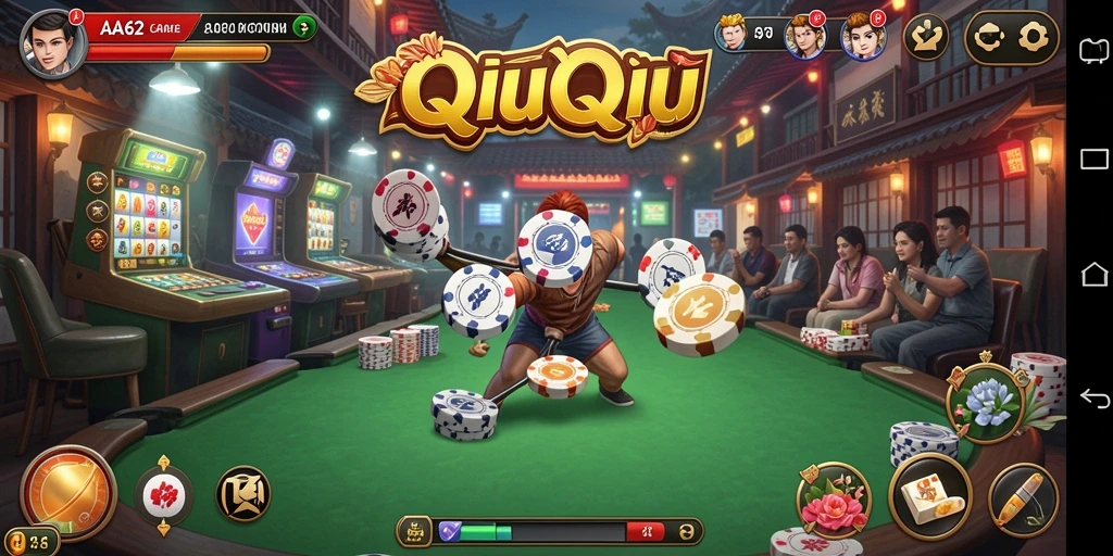 Gameplay QiuQiu seru di AA62 dengan grafis menarik.