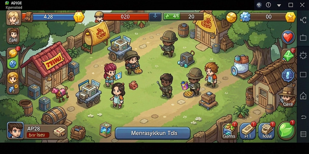 Tampilan gameplay API288 yang menawan dengan karakter-karakter yang unik.