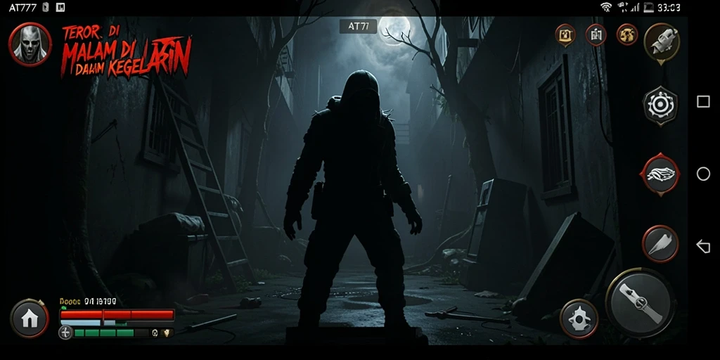 Tangkapan layar AT777 menampilkan momen mencekam saat berhadapan dengan monster.