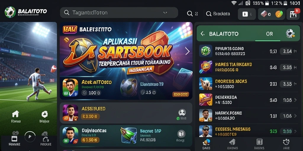 Screenshot gameplay BALAITOTO yang menunjukkan antarmuka taruhan olahraga.