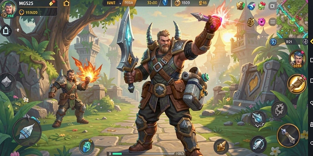 Screenshot MG525 menampilkan aksi pertarungan RPG yang mendebarkan.
