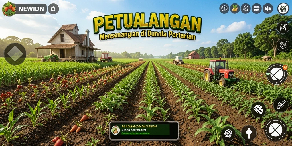 Gameplay menarik di NEWIDN dengan berbagai aktivitas pertanian.