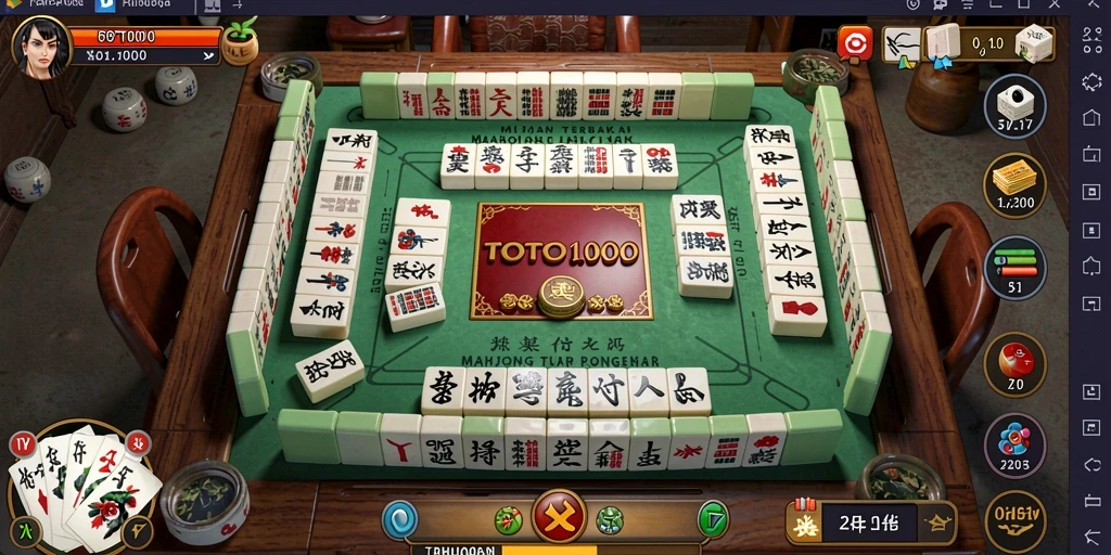 Screenshot gameplay TOTO1000 menampilkan keseruan permainan Mahjong.
